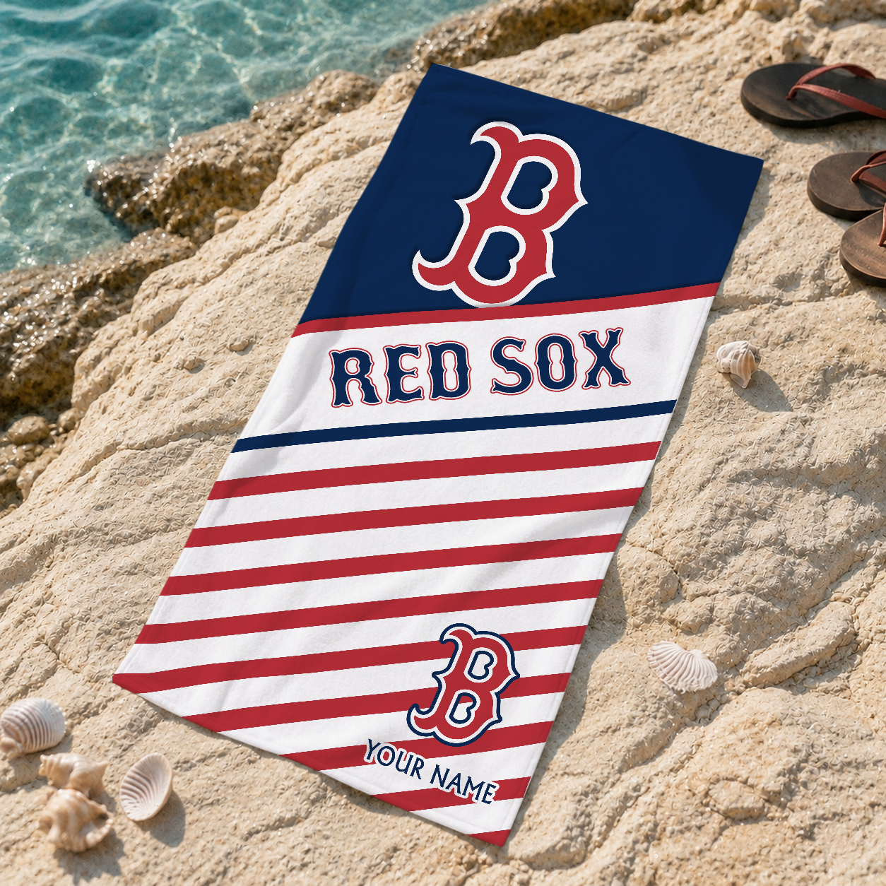FINAL SALE - NEW CUSTOMIZED MLB03 BRS BOSTON RED SOX BEACH TOWEL FOR FAN