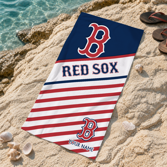 FINAL SALE - NEW CUSTOMIZED MLB03 BRS BOSTON RED SOX BEACH TOWEL FOR FAN