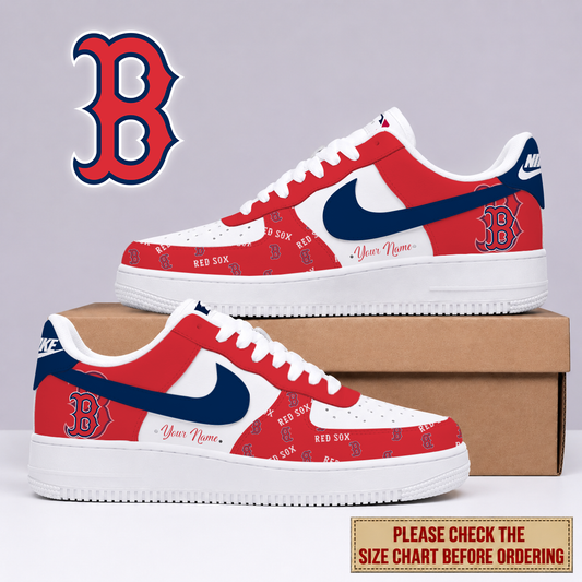 FINAL SALE - NEW CUSTOMIZED MLB03 BRS BOSTON RED SOX AF1 SHOES
