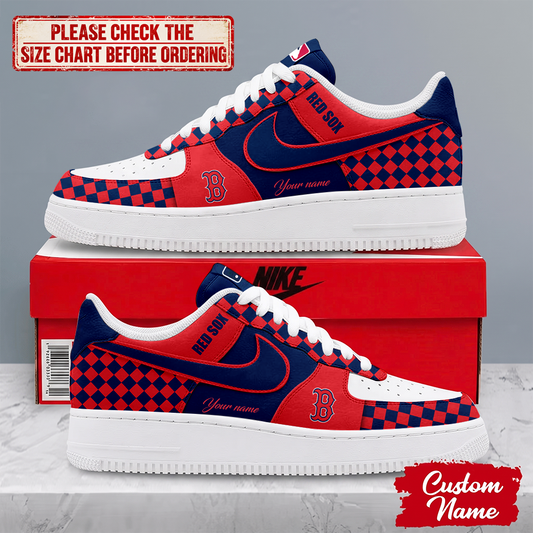 FINAL SALE - NEW CUSTOMIZED MLB03 BRS BOSTON RED SOX AF1 SHOES