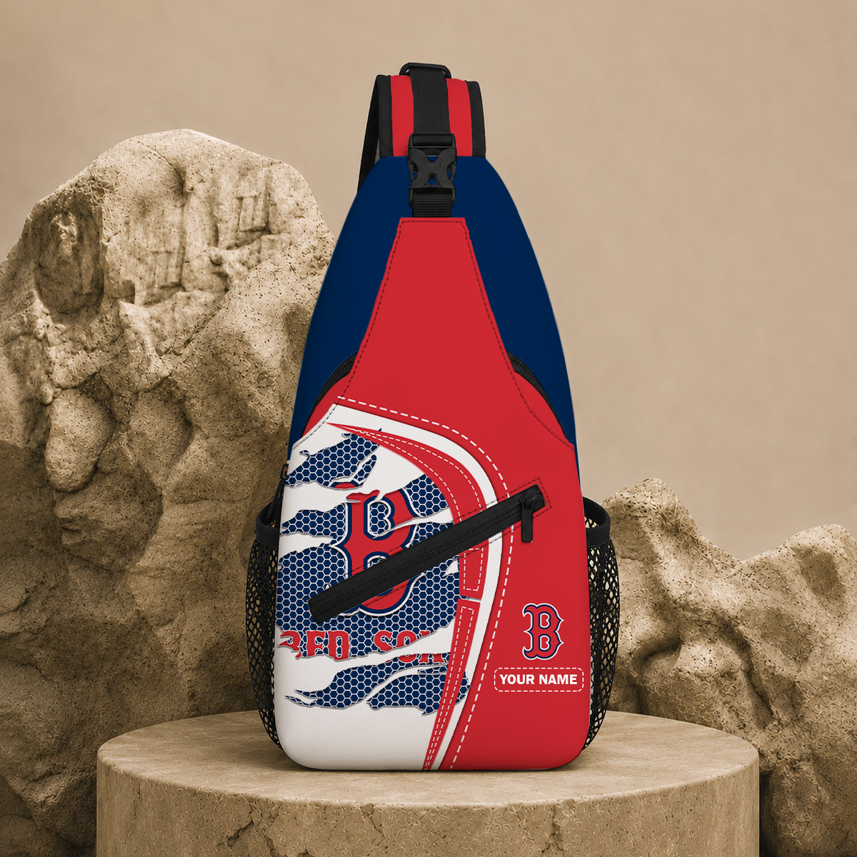 VIRAL EDITION - NEW CUSTOMIZED MLB03 BRS BOSTON RED SOX SLING BAG
