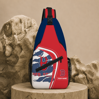 VIRAL EDITION - NEW CUSTOMIZED MLB03 BRS BOSTON RED SOX SLING BAG