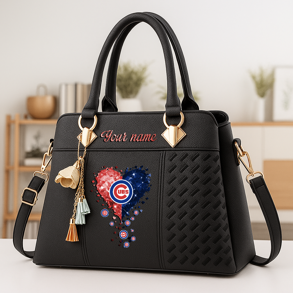 LIMITED EDITION - NEW CUSTOMIZED MLB04 CCS CHICAGO CUBS ZIP HANDBAG MULTICOLOR