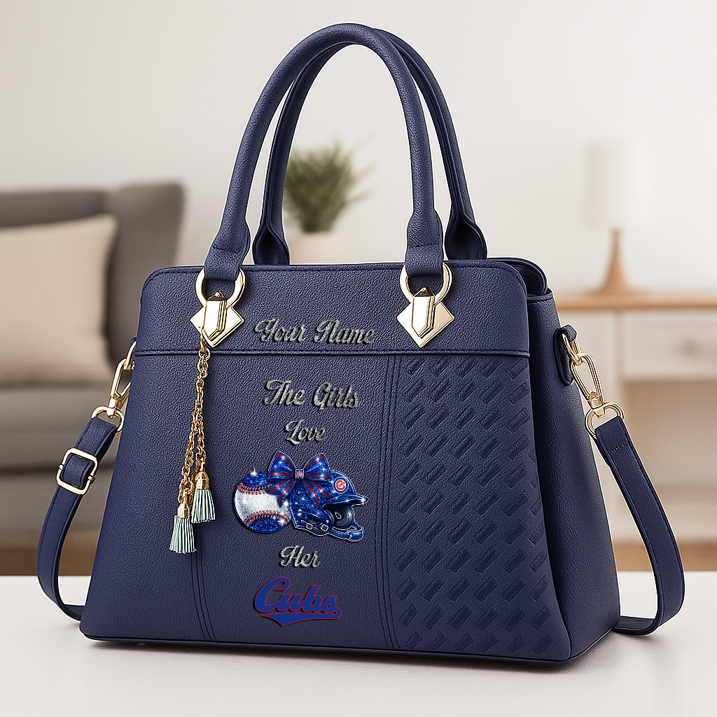 LIMITED EDITION - NEW CUSTOMIZED MLB04 CCS CHICAGO CUBS ZIP HANDBAG MULTICOLOR