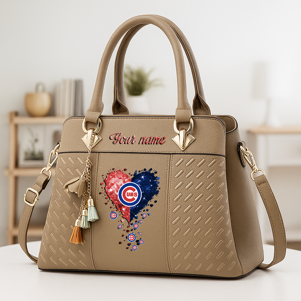 LIMITED EDITION - NEW CUSTOMIZED MLB04 CCS CHICAGO CUBS ZIP HANDBAG MULTICOLOR