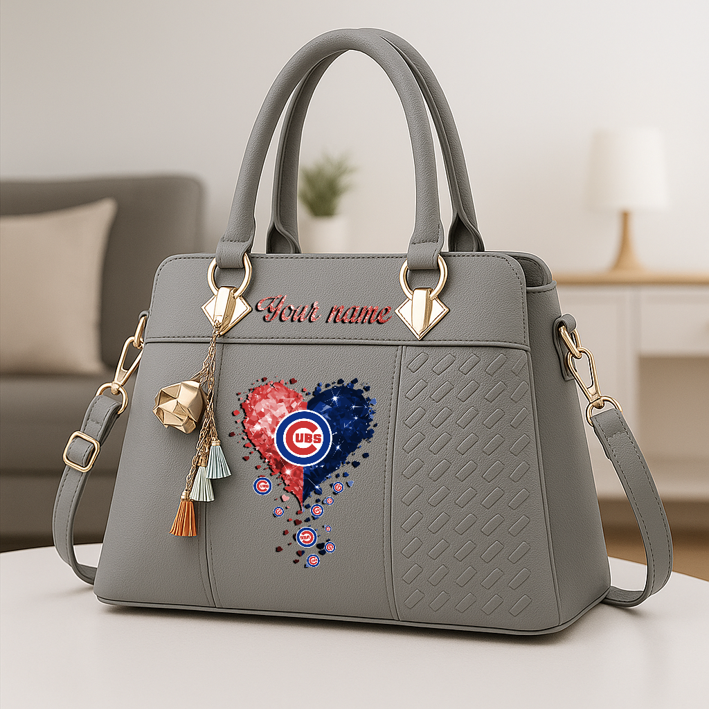 LIMITED EDITION - NEW CUSTOMIZED MLB04 CCS CHICAGO CUBS ZIP HANDBAG MULTICOLOR