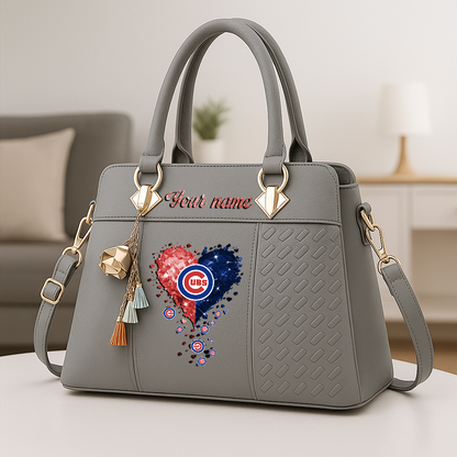 LIMITED EDITION - NEW CUSTOMIZED MLB04 CCS CHICAGO CUBS ZIP HANDBAG MULTICOLOR
