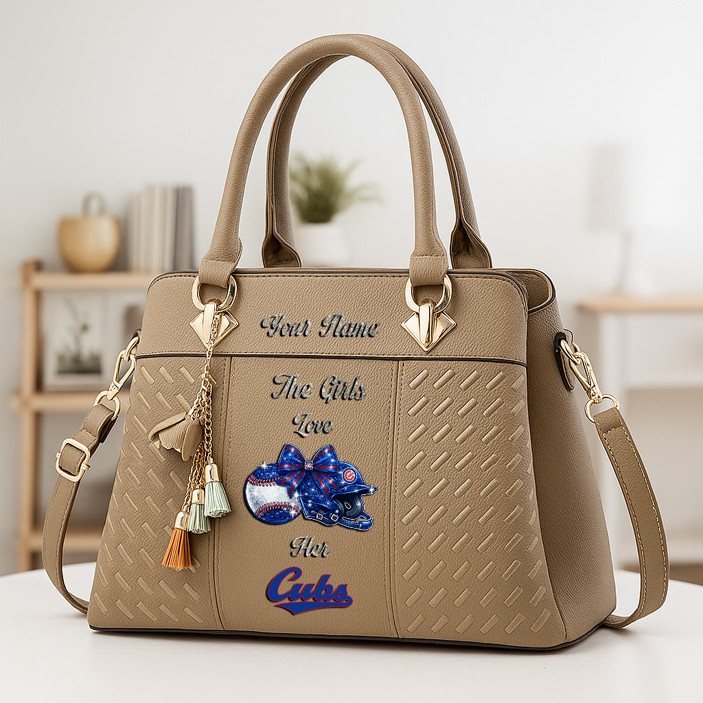 LIMITED EDITION - NEW CUSTOMIZED MLB04 CCS CHICAGO CUBS ZIP HANDBAG MULTICOLOR