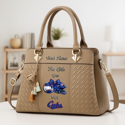 LIMITED EDITION - NEW CUSTOMIZED MLB04 CCS CHICAGO CUBS ZIP HANDBAG MULTICOLOR