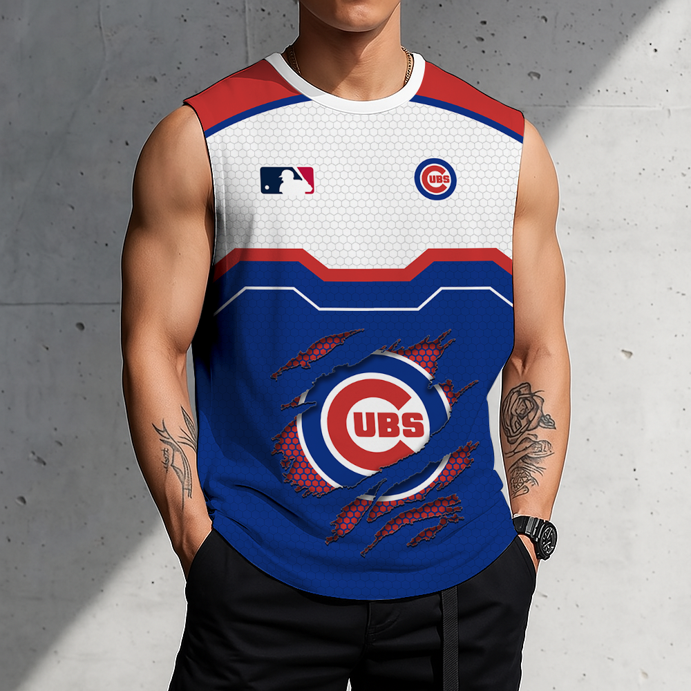 FINAL SALE - NEW CUSTOMIZED MLB04 CCS CHICAGO CUBS MEN'S GYM SHIRT