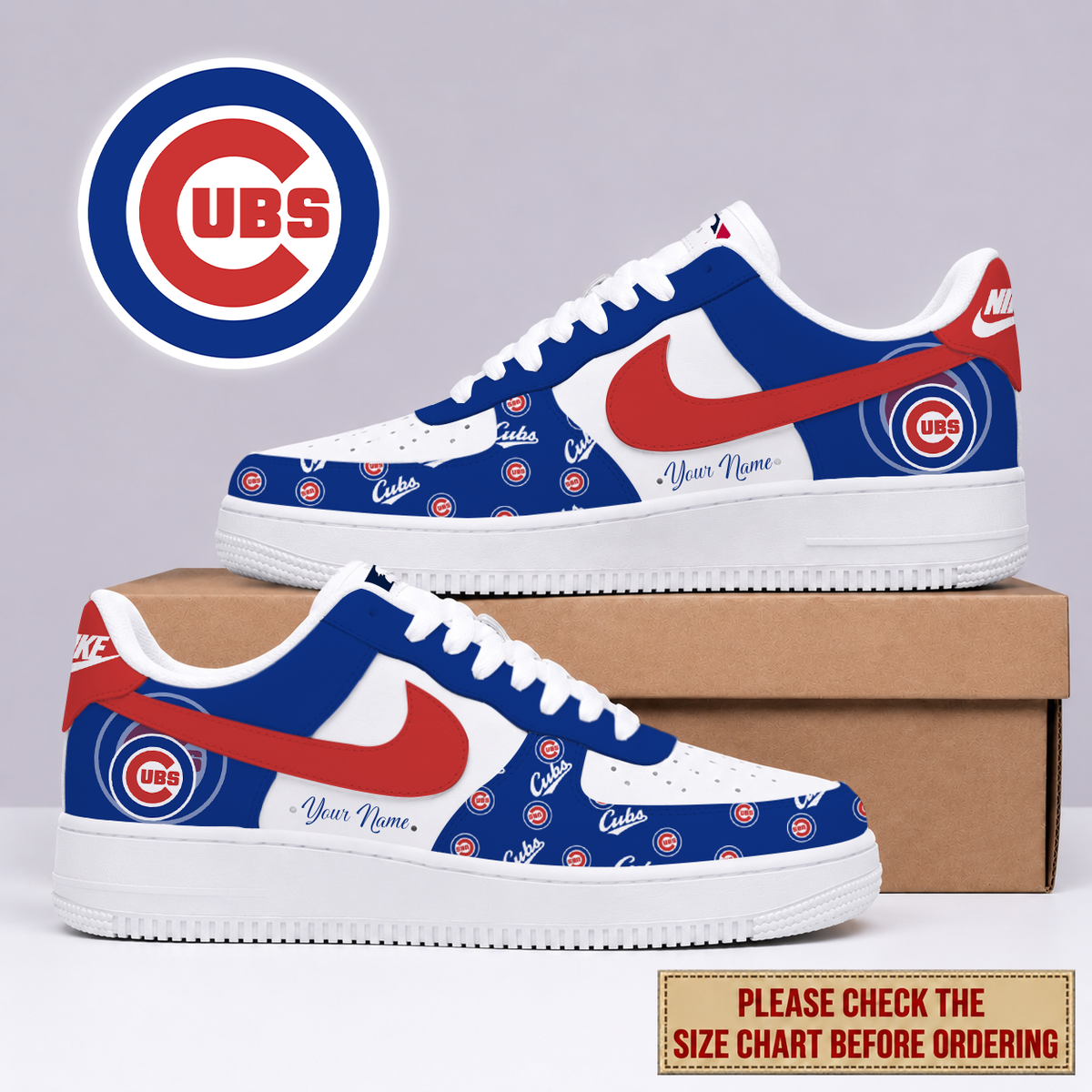 FINAL SALE - NEW CUSTOMIZED MLB04 CCS CHICAGO CUBS AF1 SHOES