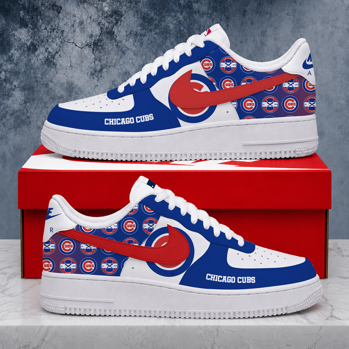 LIMITED EDITION - NEW CUSTOMIZED MLB04 CCS CHICAGO CUBS AF1 SHOES