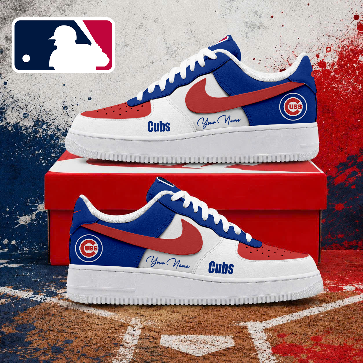 LIMITED EDITION - NEW CUSTOMIZED MLB04 CCS CHICAGO CUBS AF1 SHOES