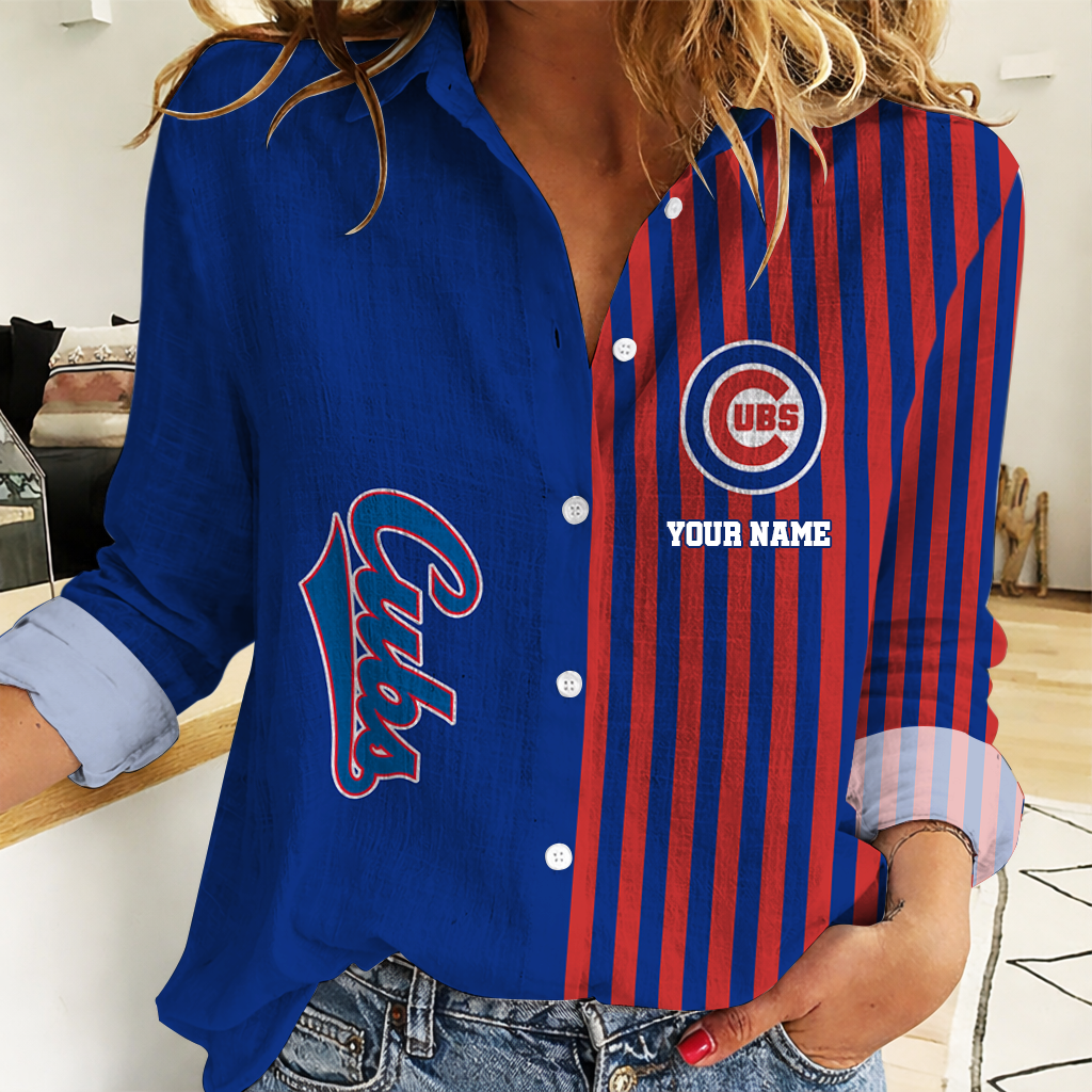 SPECIAL EDITION - NEW CUSTOMIZED MLB04 CCS CHICAGO CUBS WOMEN CASUAL SHIRT