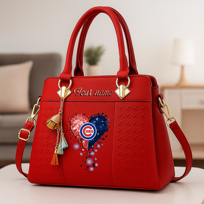 LIMITED EDITION - NEW CUSTOMIZED MLB04 CCS CHICAGO CUBS ZIP HANDBAG MULTICOLOR