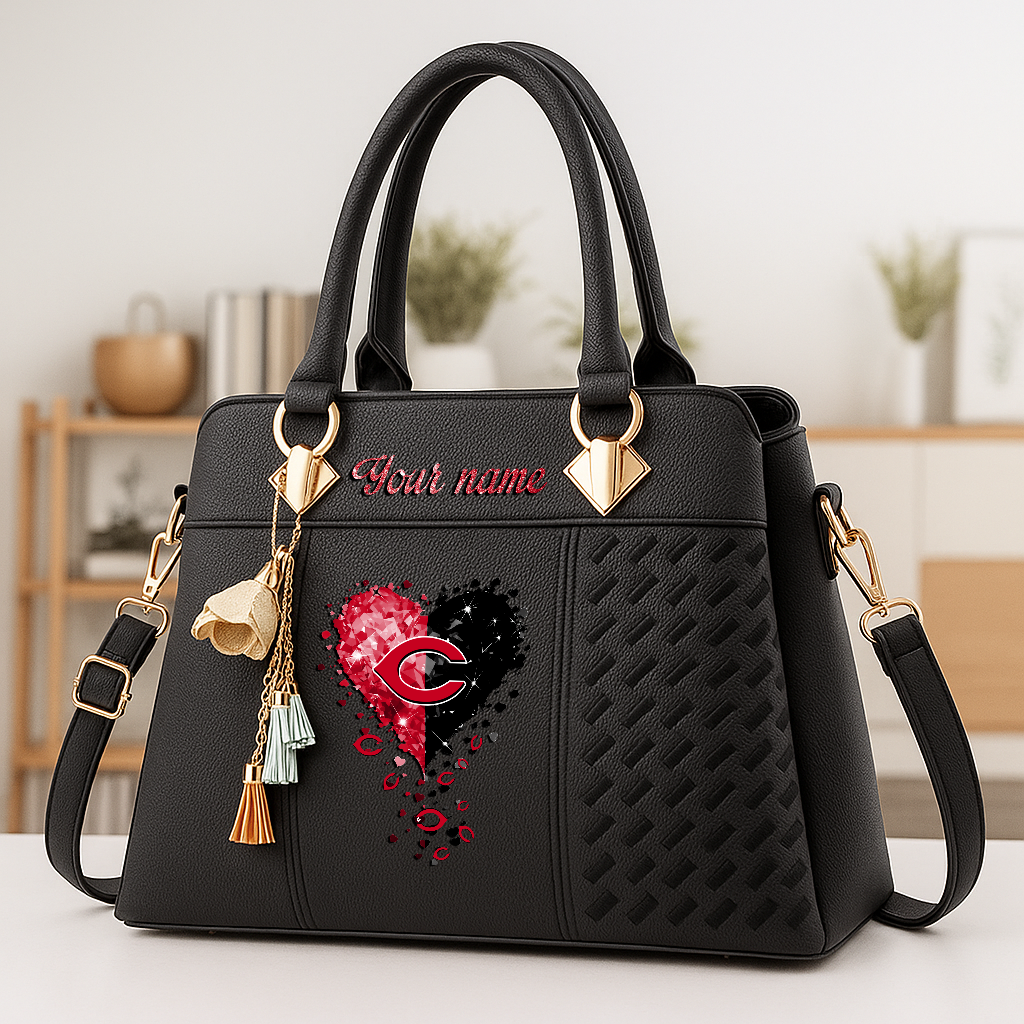 LIMITED EDITION - NEW CUSTOMIZED MLB05 CRS CINCINNATI REDS ZIP HANDBAG MULTICOLOR
