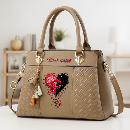 LIMITED EDITION - NEW CUSTOMIZED MLB05 CRS CINCINNATI REDS ZIP HANDBAG MULTICOLOR