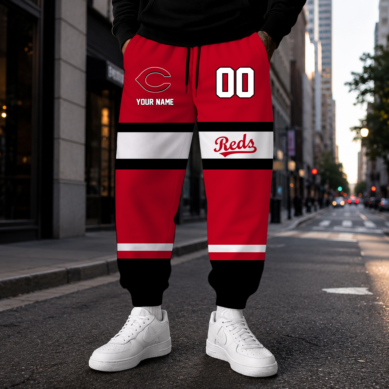 EXCLUSIVE EDITION - NEW CUSTOMIZED MLB05 CRS CINCINNATI REDS SWEATPANTS