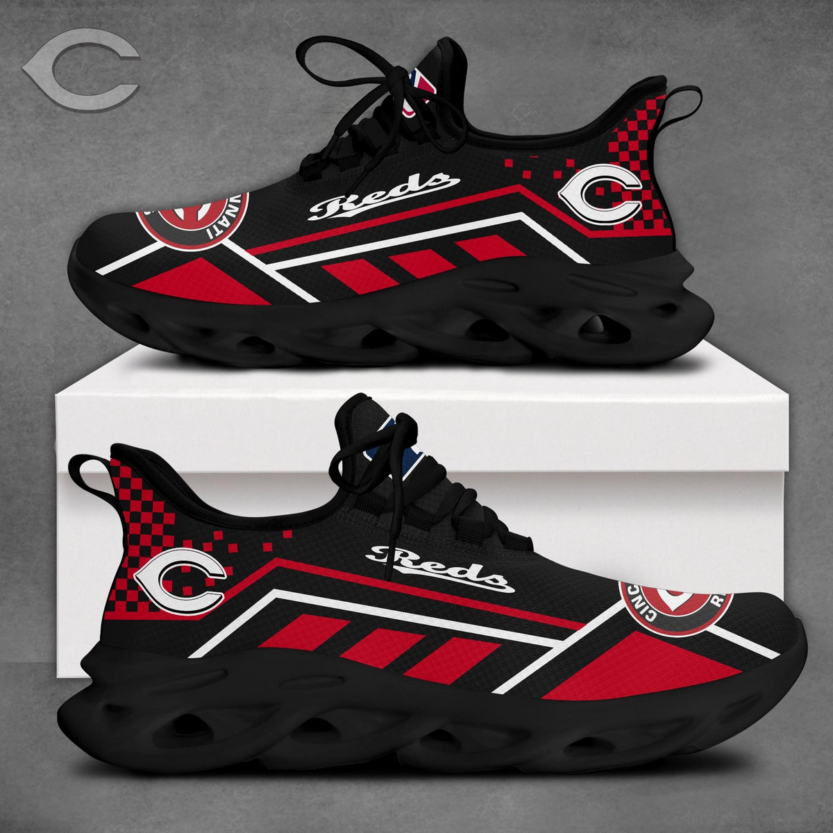 SPECIAL EDITION - NEW CUSTOMIZED MLB05 CRS CINCINNATI REDS MAX SOUL SHOES
