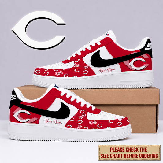 FINAL SALE - NEW CUSTOMIZED MLB05 CRS CINCINNATI REDS AF1 SHOES
