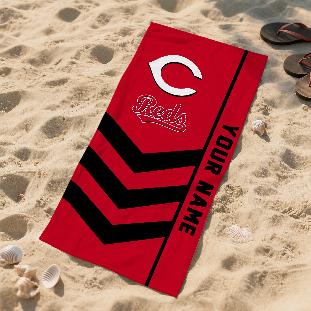 HOT DEAL - NEW CUSTOMIZED MLB05 CRS CINCINNATI REDS BEACH TOWEL FOR FAN