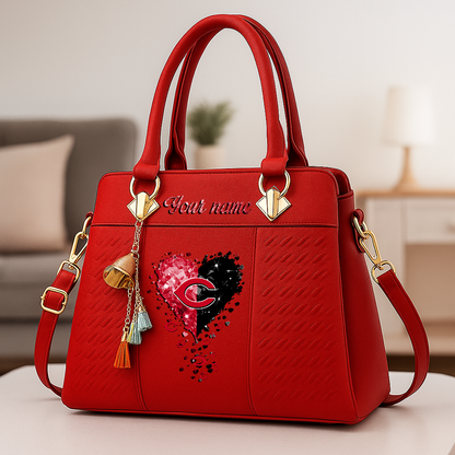 LIMITED EDITION - NEW CUSTOMIZED MLB05 CRS CINCINNATI REDS ZIP HANDBAG MULTICOLOR