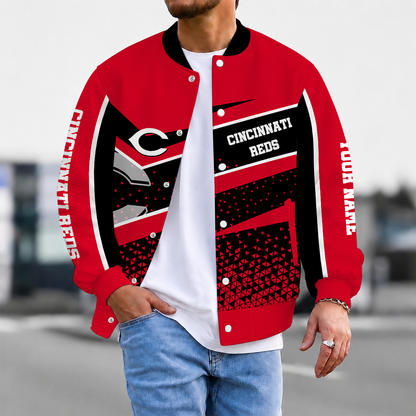 FINAL SALE - NEW CUSTOMIZED MLB05 CRS CINCINNATI REDS SATIN VARSITY & BASEBALL JACKET
