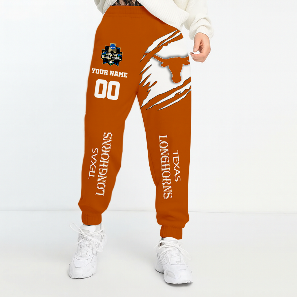 LIMITED EDITION- NEW CUSTOMIZED NCAA CWS05 TXL TEXAS LONGHORNS UNISEX LONG PANTS