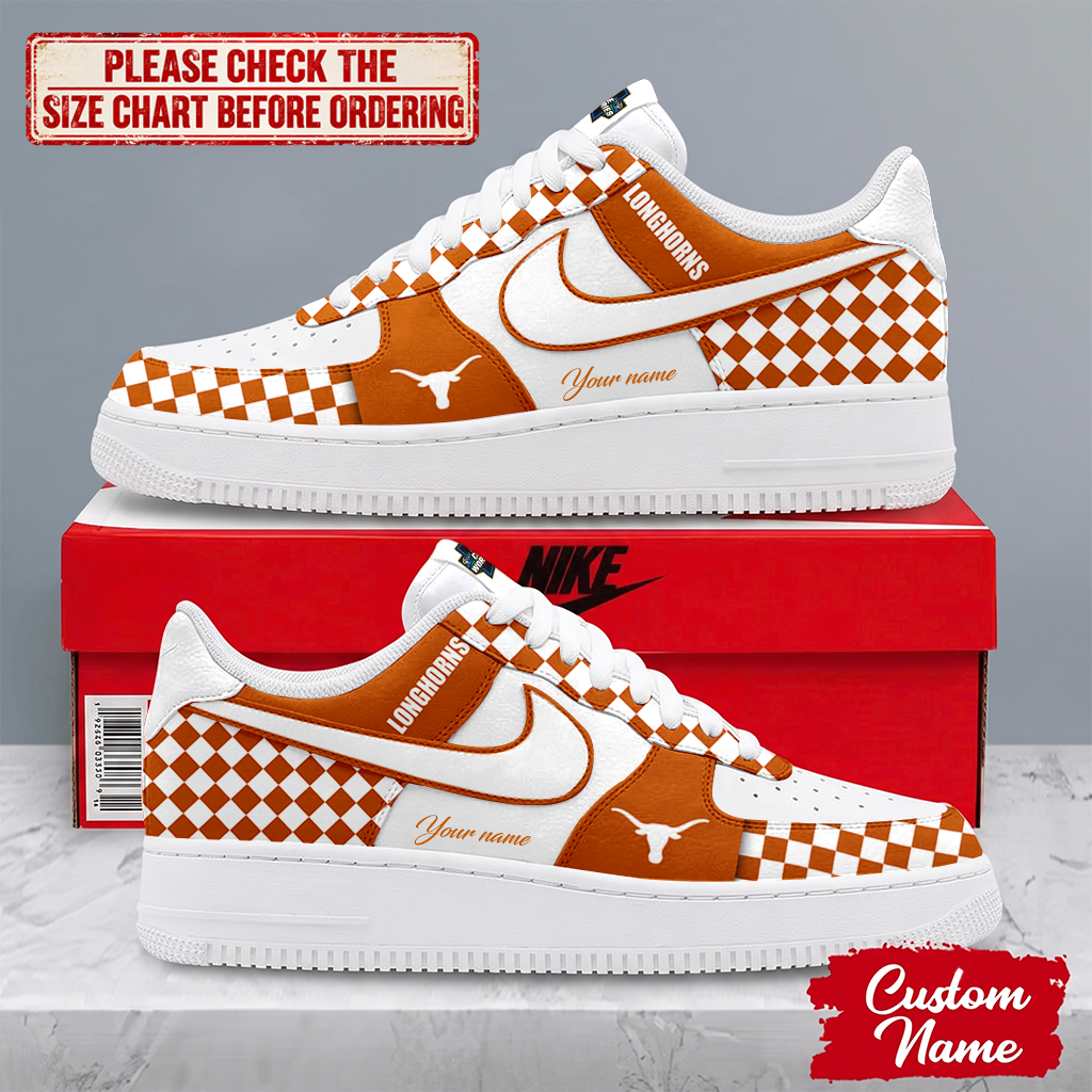 EXCLUSIVE EDITION - NEW CUSTOMIZED NCAA CWS05 TXL TEXAS LONGHORNS AF1 SHOES