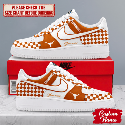 EXCLUSIVE EDITION - NEW CUSTOMIZED NCAA CWS05 TXL TEXAS LONGHORNS AF1 SHOES