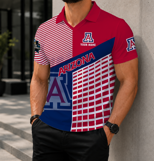 LIMITED EDITION - NEW CUSTOMIZED NCAA CWS06 ARW ARIZONA WILDCATS POLO SHIRT