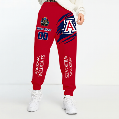 LIMITED EDITION- NEW CUSTOMIZED NCAA CWS06 ARW ARIZONA WILDCATS UNISEX LONG PANTS