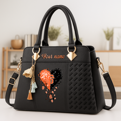 LIMITED EDITION - NEW CUSTOMIZED MLB06 SFG SAN FRANCISCO GIANTS ZIP HANDBAG MULTICOLOR