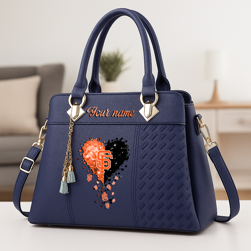 LIMITED EDITION - NEW CUSTOMIZED MLB06 SFG SAN FRANCISCO GIANTS ZIP HANDBAG MULTICOLOR