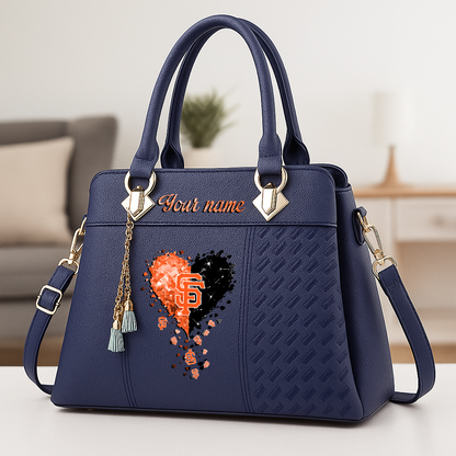 LIMITED EDITION - NEW CUSTOMIZED MLB06 SFG SAN FRANCISCO GIANTS ZIP HANDBAG MULTICOLOR