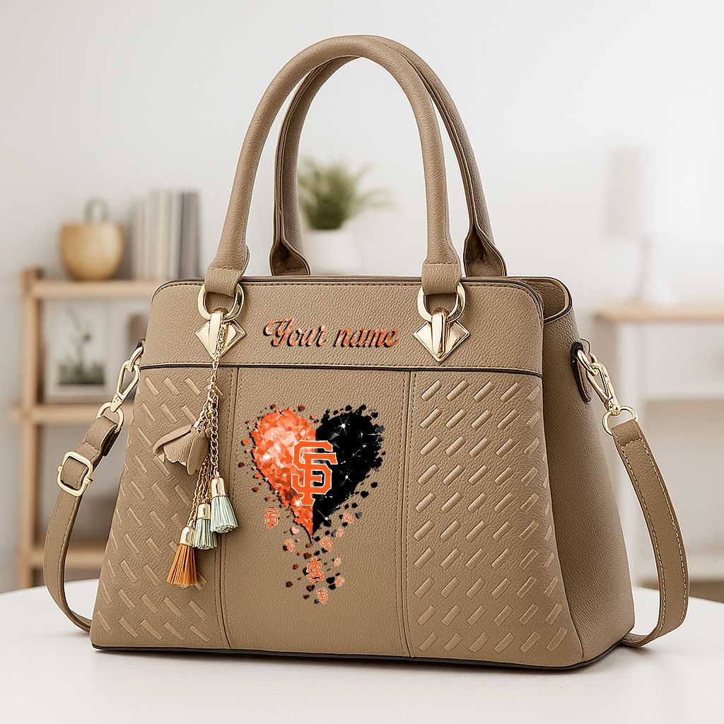 LIMITED EDITION - NEW CUSTOMIZED MLB06 SFG SAN FRANCISCO GIANTS ZIP HANDBAG MULTICOLOR