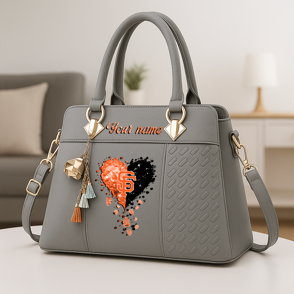 LIMITED EDITION - NEW CUSTOMIZED MLB06 SFG SAN FRANCISCO GIANTS ZIP HANDBAG MULTICOLOR