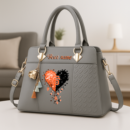 LIMITED EDITION - NEW CUSTOMIZED MLB06 SFG SAN FRANCISCO GIANTS ZIP HANDBAG MULTICOLOR