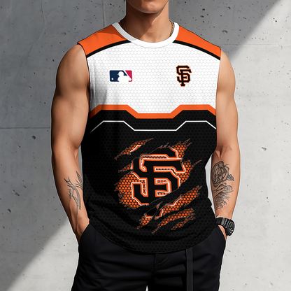 FINAL SALE - NEW CUSTOMIZED MLB06 SFG SAN FRANCISCO GIANTS MEN'S GYM SHIRT