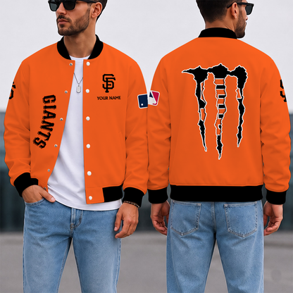 LIMITED EDITION - NEW CUSTOMIZED MLB06 SFG SAN FRANCISCO GIANTS SATIN VARSITY & BASEBALL JACKET