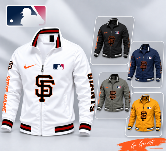 SPECIAL EDITION - NEW CUSTOMIZED MLB06 SFG SAN FRANCISCO GIANTS MULTICOLOR MEN'S CASUAL JACKET