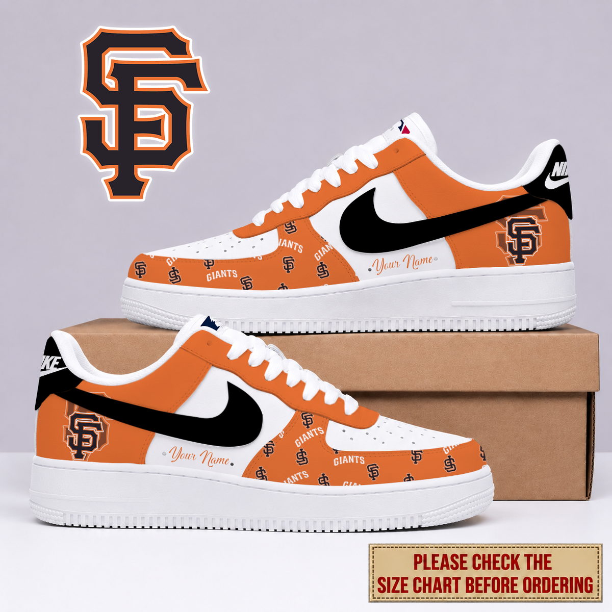 FINAL SALE - NEW CUSTOMIZED MLB06 SFG SAN FRANCISCO GIANTS AF1 SHOES