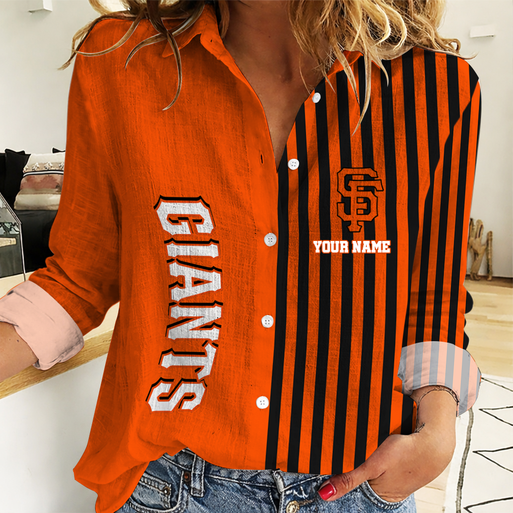 SPECIAL EDITION - NEW CUSTOMIZED MLB06 SFG SAN FRANCISCO GIANTS WOMEN CASUAL SHIRT