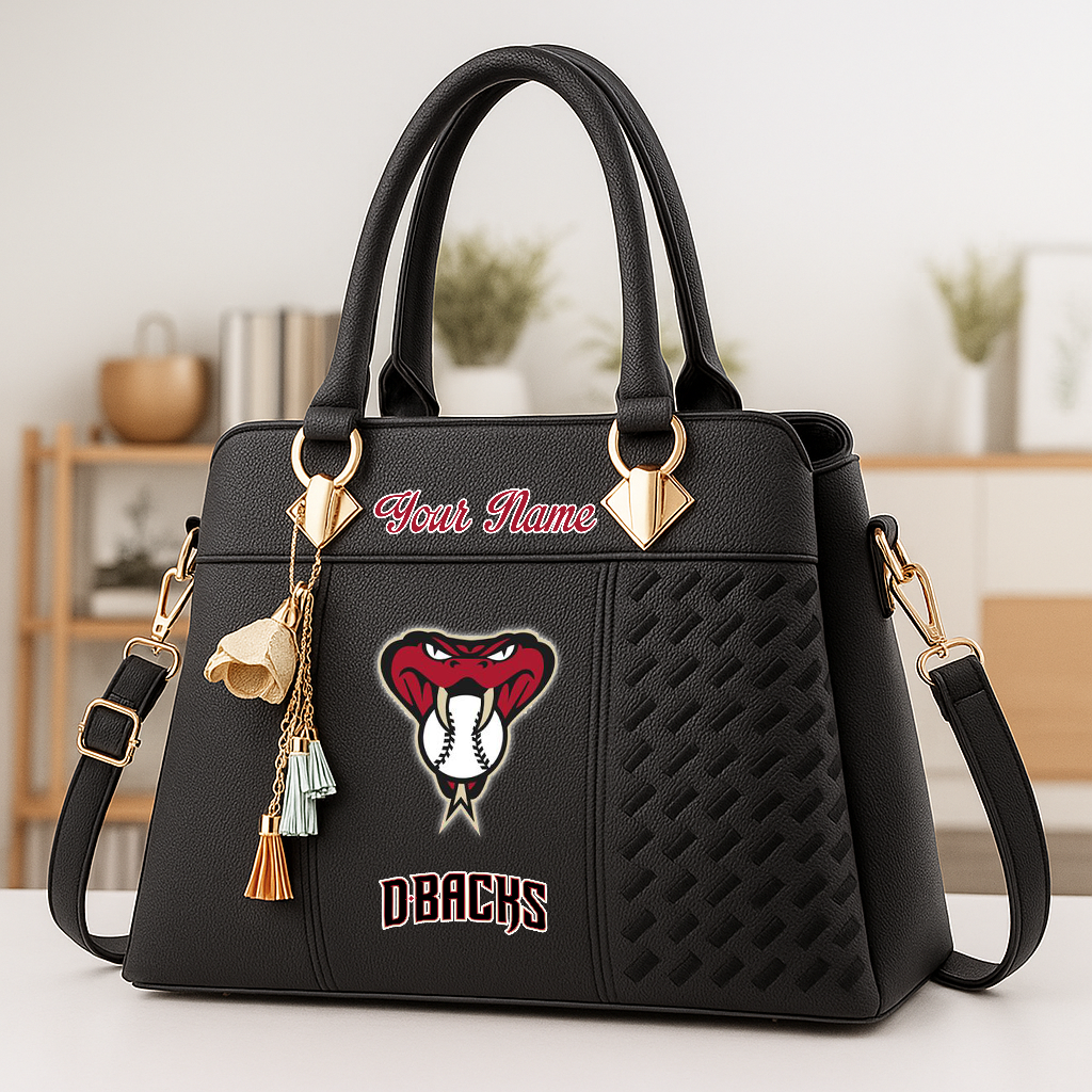 LIMITED EDITION - NEW CUSTOMIZED MLB07 ADS ARIZONA DIAMONDBACKS ZIP HANDBAG MULTICOLOR