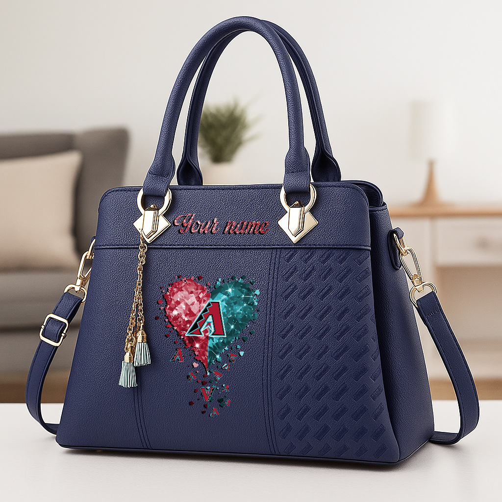 LIMITED EDITION - NEW CUSTOMIZED MLB07 ADS ARIZONA DIAMONDBACKS ZIP HANDBAG MULTICOLOR