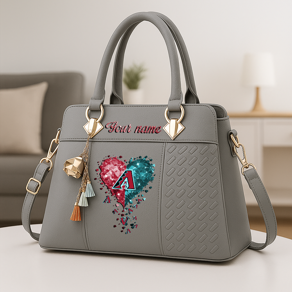 LIMITED EDITION - NEW CUSTOMIZED MLB07 ADS ARIZONA DIAMONDBACKS ZIP HANDBAG MULTICOLOR