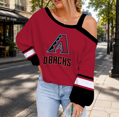 FINAL SALE - NEW CUSTOMIZED MLB07 ADS ARIZONA DIAMONDBACKS DROP SHOULDER SWEATSHIRT