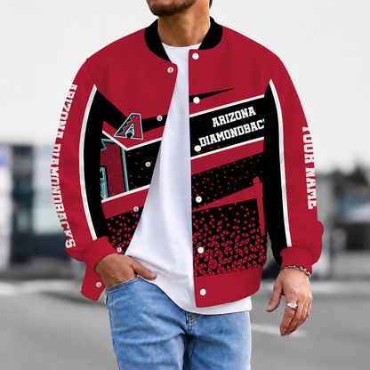 FINAL SALE - NEW CUSTOMIZEDMLB07 ADS ARIZONA DIAMONDBACKS SATIN VARSITY & BASEBALL JACKET