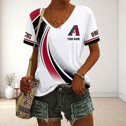 LIMITED EDITION - NEW CUSTOMIZED MLB07 ADS ARIZONA DIAMONDBACKS V-NECK FEMALE SHIRT