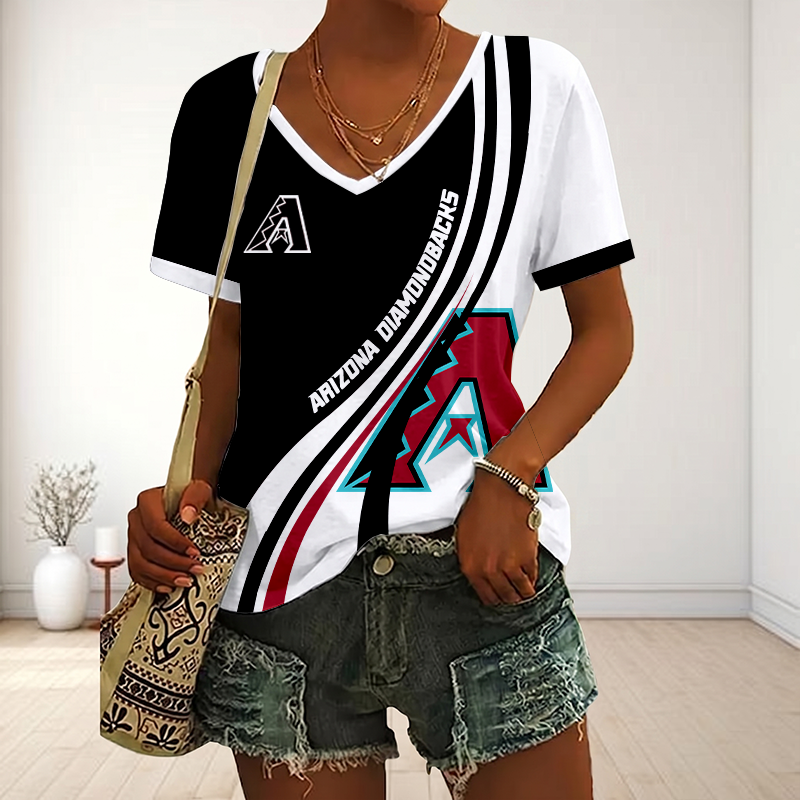 LIMITED EDITION - NEW CUSTOMIZED MLB07 ADS ARIZONA DIAMONDBACKS V-NECK FEMALE SHIRT